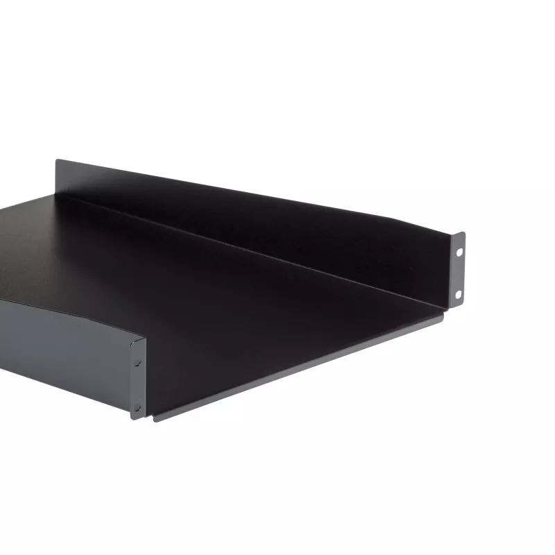 StarTech.com ripiano per rack server 2U – ripiano universale a sbalzo per montaggio rack per rack e armadio per apparecchiature di rete da 19 pollici – acciaio ad alta portata – portata 22,6 kg – ripiano profondo 22 pollici, nero