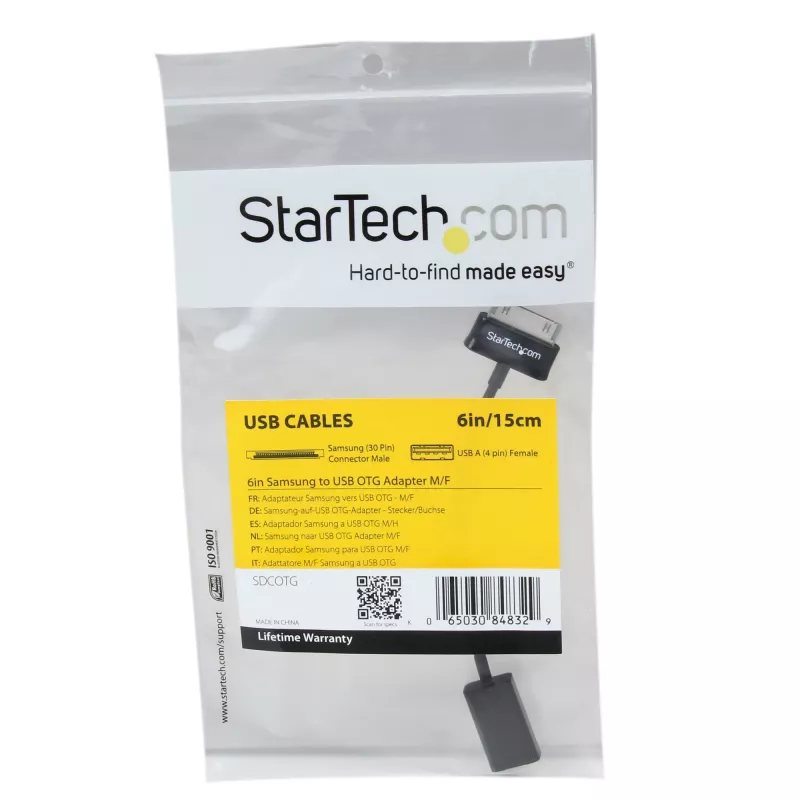 StarTech.com cavo adattatore USB OTG per Samsung Galaxy Tab, 0,1524 m, Samsung 30p, USB A, nero, maschio, femmina