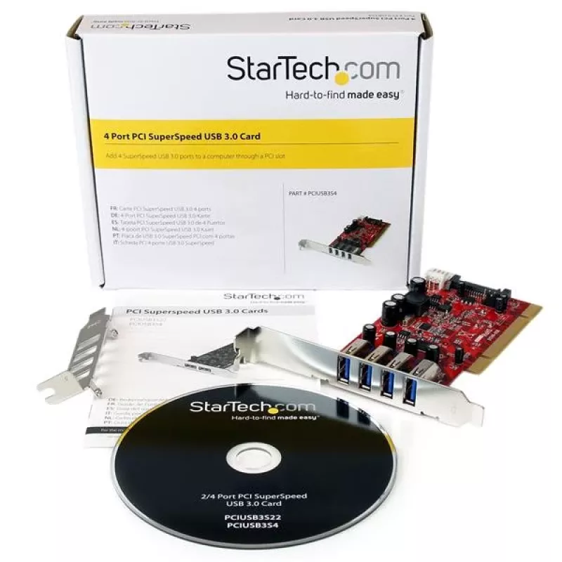 StarTech.com scheda adattatore PCI USB 3.0 a 4 porte con connettore di alimentazione SATA/SP4