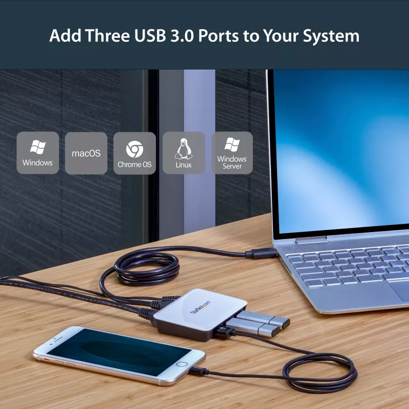StarTech.com adattatore di rete USB 3.0 a Gigabit Ethernet NIC con hub a 3 porte – bianco