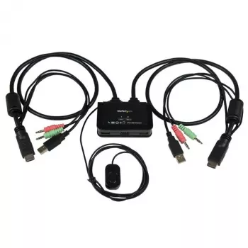 StarTech.com switch KVM a cavo USB HDMI a 2 porte con audio e interruttore remoto – alimentato via USB
