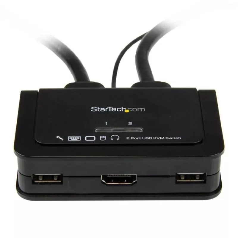 StarTech.com switch KVM a cavo USB HDMI a 2 porte con audio e interruttore remoto – alimentato via USB