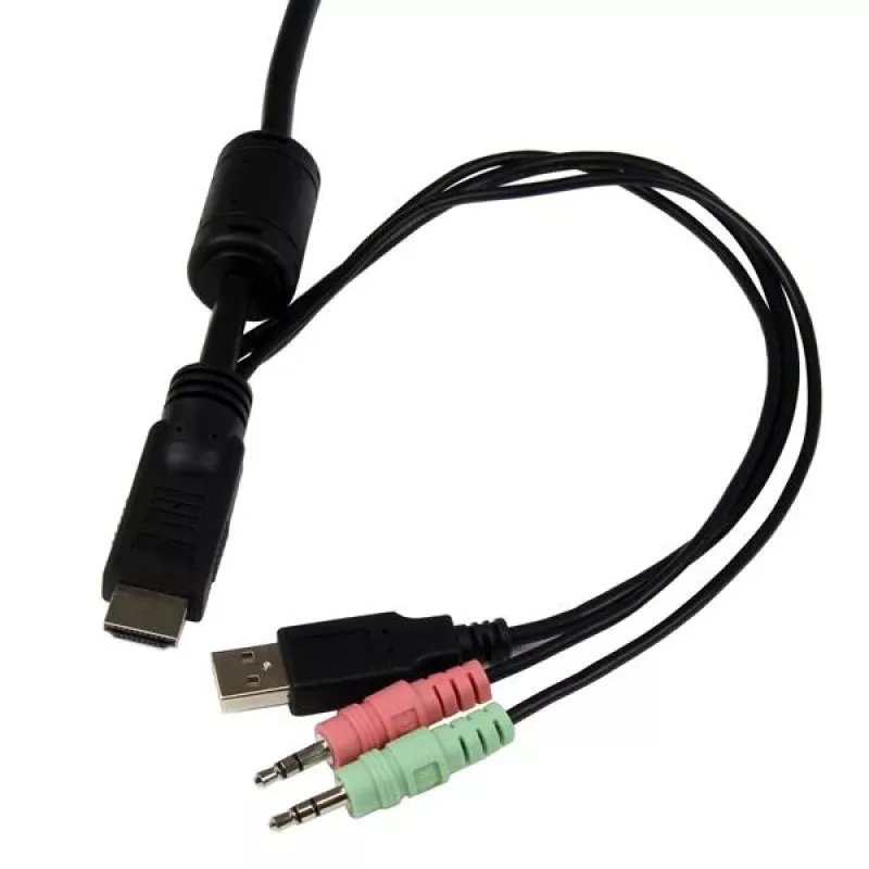 StarTech.com switch KVM a cavo USB HDMI a 2 porte con audio e interruttore remoto – alimentato via USB