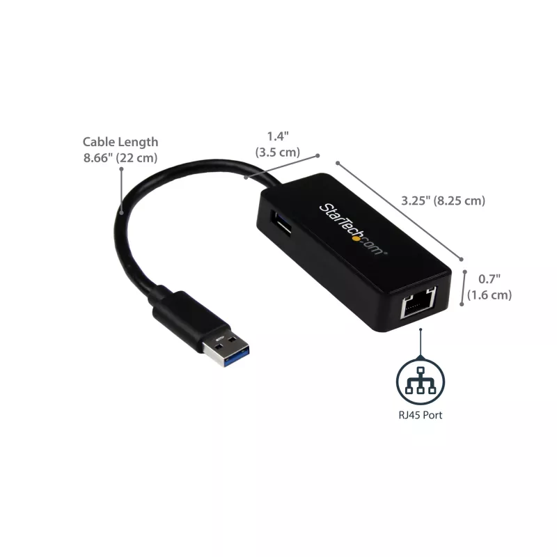 StarTech.com adattatore di rete USB 3.0 a Gigabit Ethernet NIC con porta USB – nero