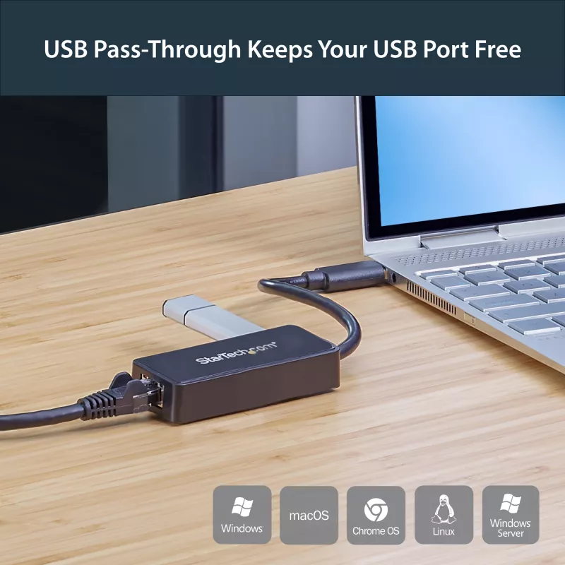 StarTech.com adattatore di rete USB 3.0 a Gigabit Ethernet NIC con porta USB – nero