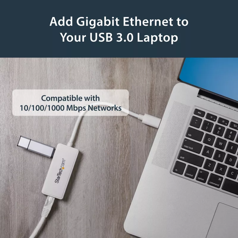 StarTech.com adattatore di rete USB 3.0 a Gigabit Ethernet NIC con porta USB – bianco