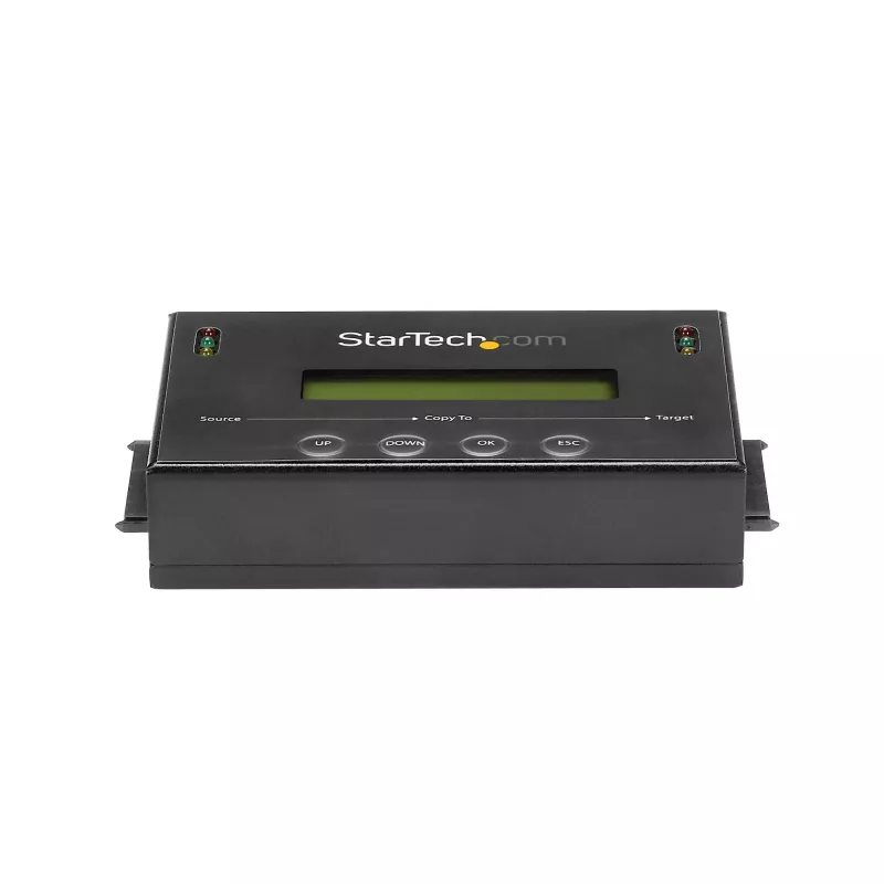 StarTech.com duplicatore e cancellatore di dischi fisso standalone 1:1, clonatore e cancellatore SATA HDD/SSD, display LCD, conforme TAA, indipendente dal sistema operativo
