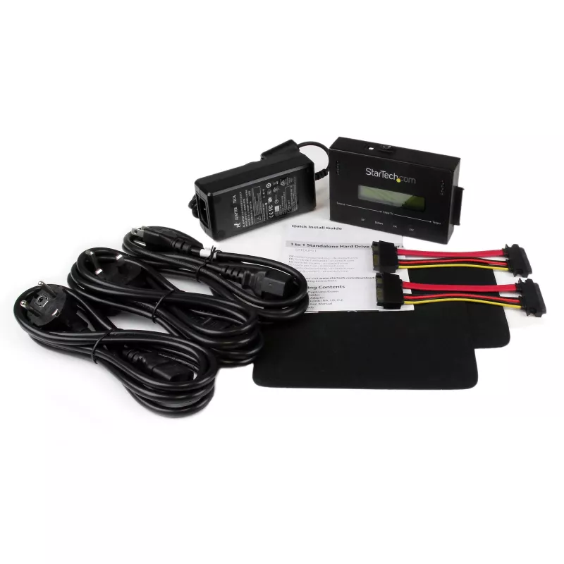 StarTech.com duplicatore e cancellatore di dischi fisso standalone 1:1, clonatore e cancellatore SATA HDD/SSD, display LCD, conforme TAA, indipendente dal sistema operativo