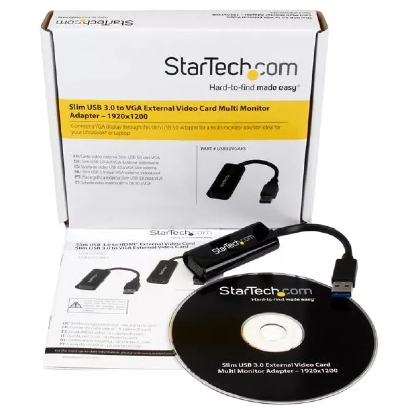 StarTech.com adattatore USB 3.0 a VGA, convertitore USB a monitor VGA per Windows, sottile (nessun supporto per macOS/ChromeOS/Linux) – TAA