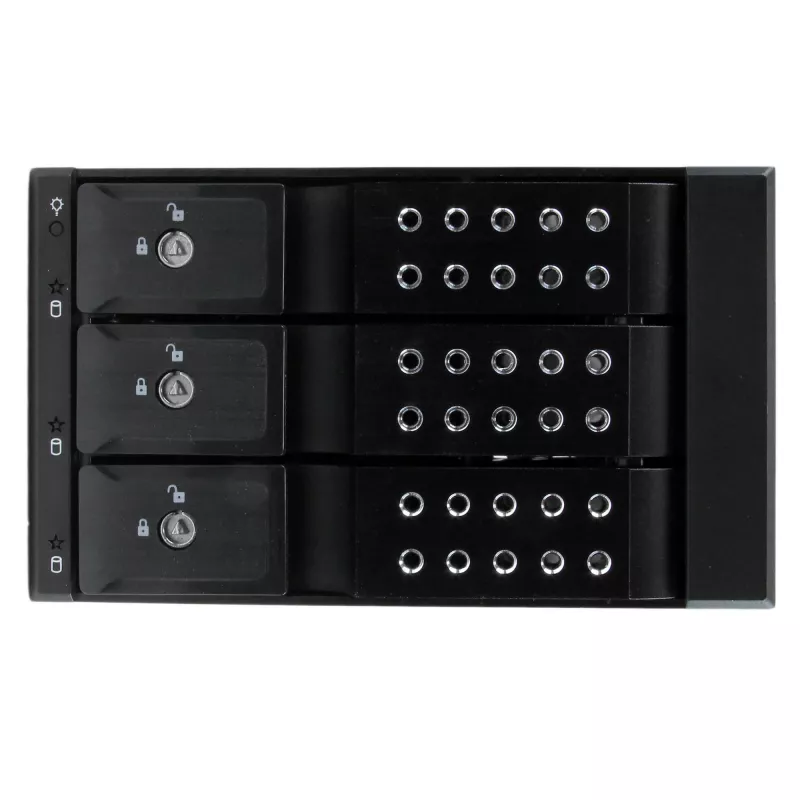 StarTech.com Backplane mobile trayless hot-swap in alluminio a 3 vani per SAS II/SATA III da 3,5 pollici – HDD 6 Gbps