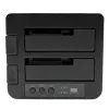 StarTech.com Duplicatore di dischi dual bay, clonatore/copiatore standalone USB 3.0 (5 Gbit/s) / eSATA a SATA III HDD/SSD da 2,5/3,5 pollici, docking station per disco fisso, clonatore di dischi