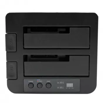 StarTech.com Duplicatore di dischi dual bay, clonatore/copiatore standalone USB 3.0 (5 Gbit/s) / eSATA a SATA III HDD/SSD da 2,5/3,5 pollici, docking station per disco fisso, clonatore di dischi
