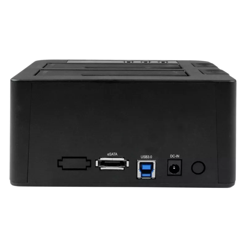 StarTech.com Duplicatore di dischi dual bay, clonatore/copiatore standalone USB 3.0 (5 Gbit/s) / eSATA a SATA III HDD/SSD da 2,5/3,5 pollici, docking station per disco fisso, clonatore di dischi