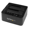 StarTech.com Duplicatore di dischi dual bay, clonatore/copiatore standalone USB 3.0 (5 Gbit/s) / eSATA a SATA III HDD/SSD da 2,5/3,5 pollici, docking station per disco fisso, clonatore di dischi