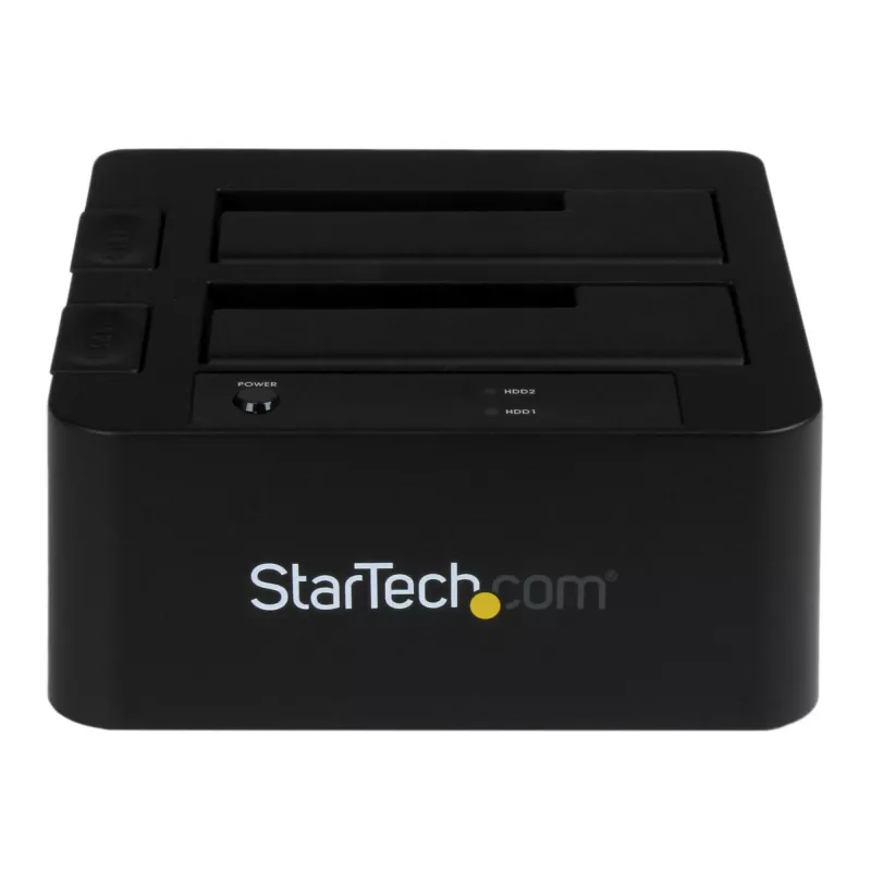 StarTech.com Docking station per disco fisso dual-bay USB 3.0 / eSATA a SATA, dock per disco fisso USB, docking station esterna per SSD/HDD SATA I/II/III da 2,5/3,5