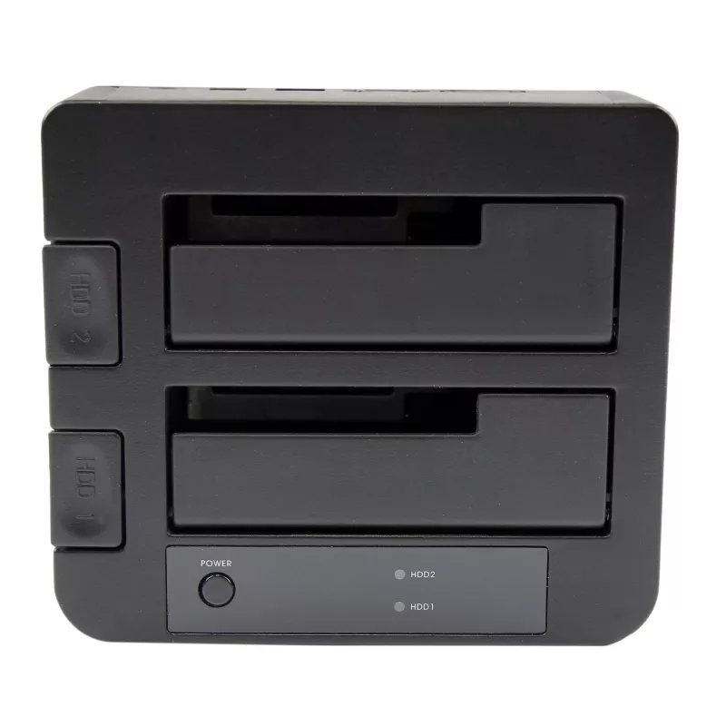 StarTech.com Docking station per disco fisso dual-bay USB 3.0 / eSATA a SATA, dock per disco fisso USB, docking station esterna per SSD/HDD SATA I/II/III da 2,5/3,5