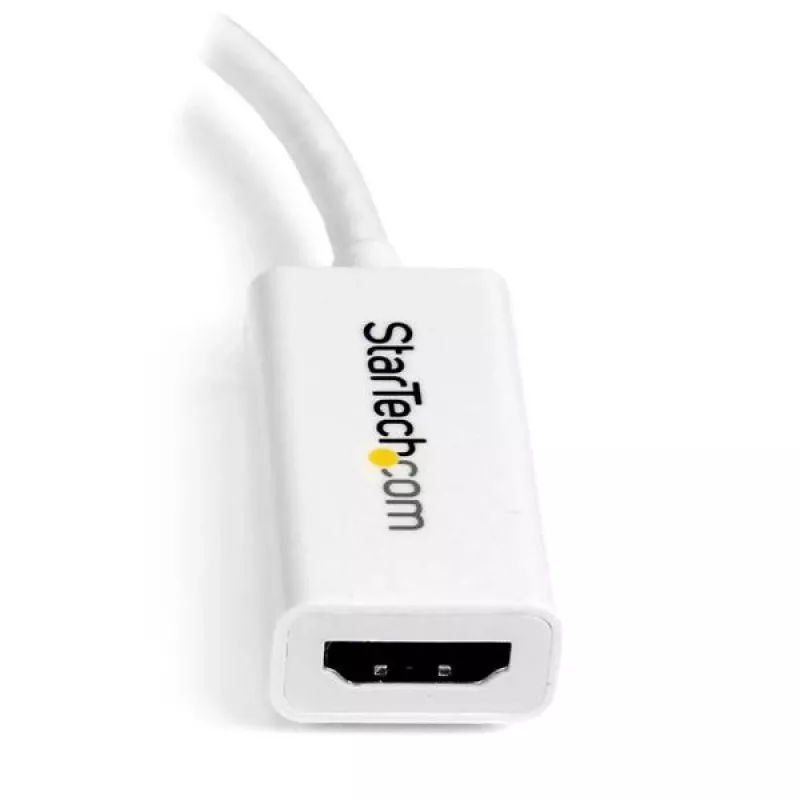 StarTech.com Adattatore Mini DisplayPort a HDMI - Convertitore video attivo mDP a HDMI - 4K 30Hz - Mini DP o Thunderbolt 1/2 Mac/PC a monitor/TV/display HDMI - Dongle adattatore mDP 1.2 a HDMI - Bianco