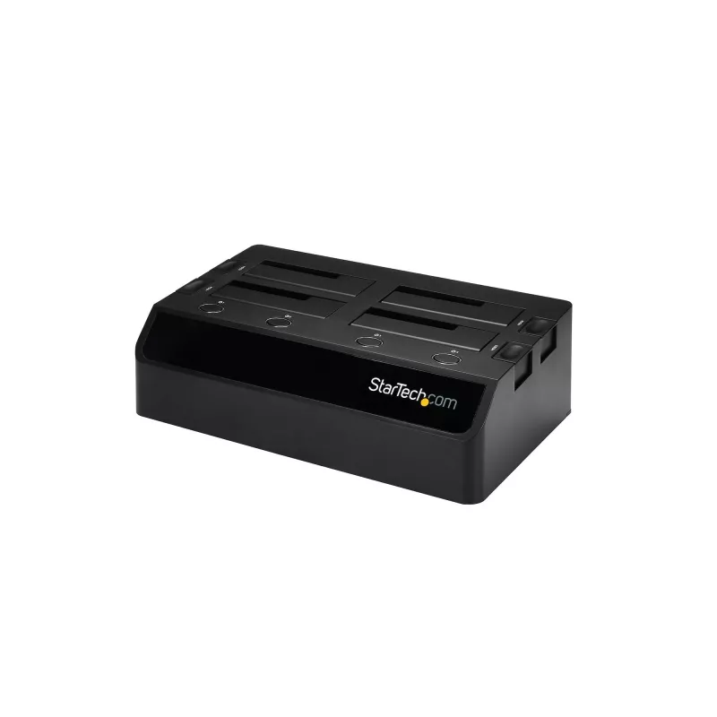 StarTech.com Docking station per disco fisso USB 3.0 SATA a 4 vani, dock per disco fisso USB, docking station esterna per SSD/HDD SATA III da 2,5/3,5 pollici, vano disco hot-swap, caricamento dall'alto