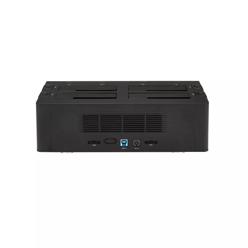 StarTech.com Docking station per disco fisso USB 3.0 SATA a 4 vani, dock per disco fisso USB, docking station esterna per SSD/HDD SATA III da 2,5/3,5 pollici, vano disco hot-swap, caricamento dall'alto