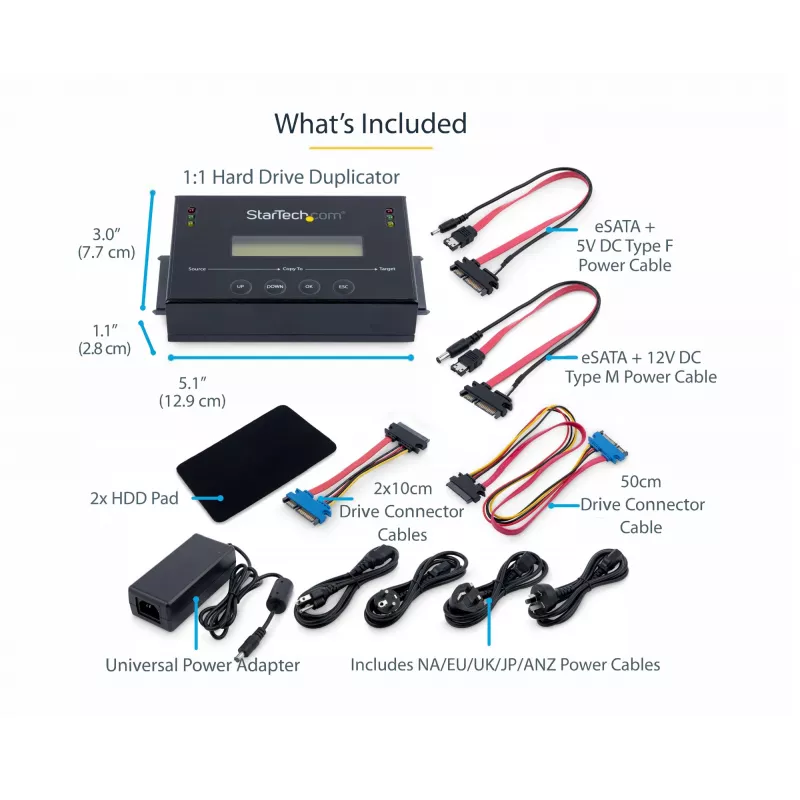 StarTech.com Duplicatore di dischi standalone 1:1 con Disk Image Manager per backup e ripristino, memorizza più immagini disco su un'unità SATA da 2,5/3,5 pollici, clonatore HDD/SSD, nessun PC necessario