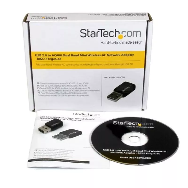 StarTech.com Adattatore di rete wireless USB 2.0 AC600 Mini Dual-Band Wireless-AC - Adattatore WLAN 1T1R 802.11ac