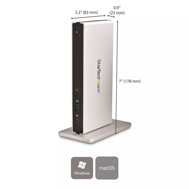 StarTech.com Docking station USB 3.0 dual-monitor con DVI e supporto verticale
