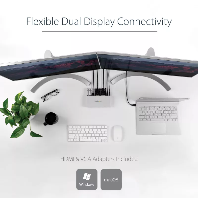 StarTech.com Docking station USB 3.0 dual-monitor con DVI e supporto verticale