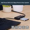 StarTech.com Hub USB 3.0 portatile a 3 porte con Gigabit Ethernet - Alluminio con cavo integrato~Hub USB 3.0 portatile a 3 porte con Gigabit Ethernet - 5 Gbit/s - Alluminio con cavo integrato