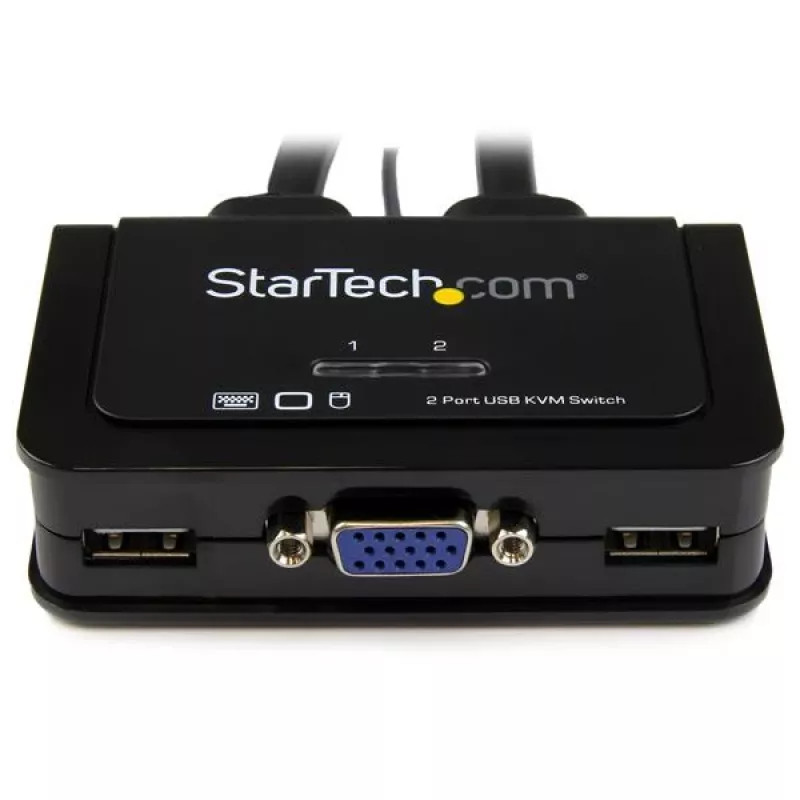 StarTech.com Switch KVM a cavo USB VGA a 2 porte – alimentato via USB con commutatore remoto