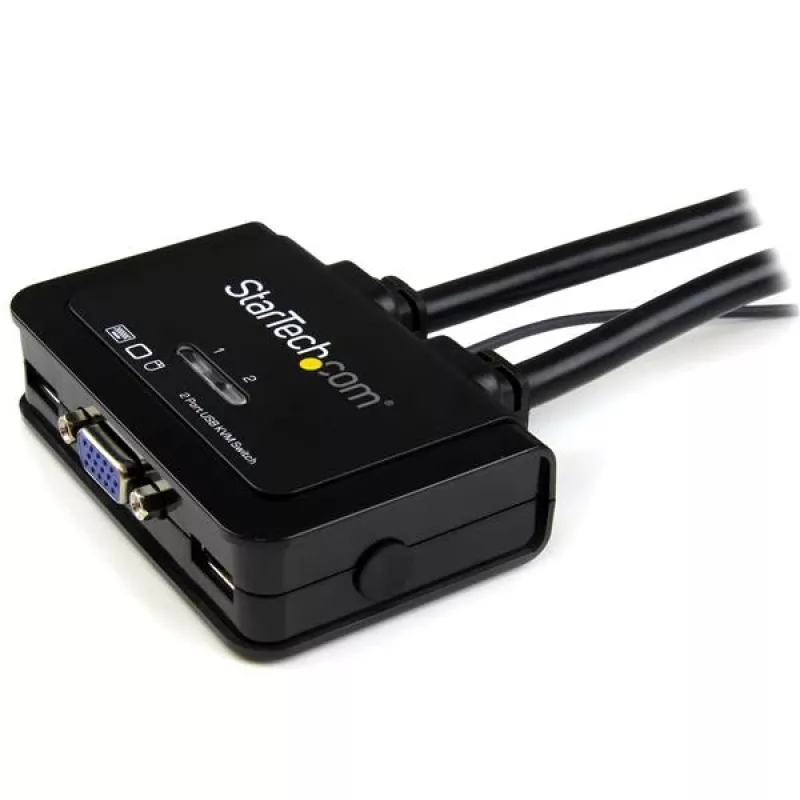 StarTech.com Switch KVM a cavo USB VGA a 2 porte – alimentato via USB con commutatore remoto