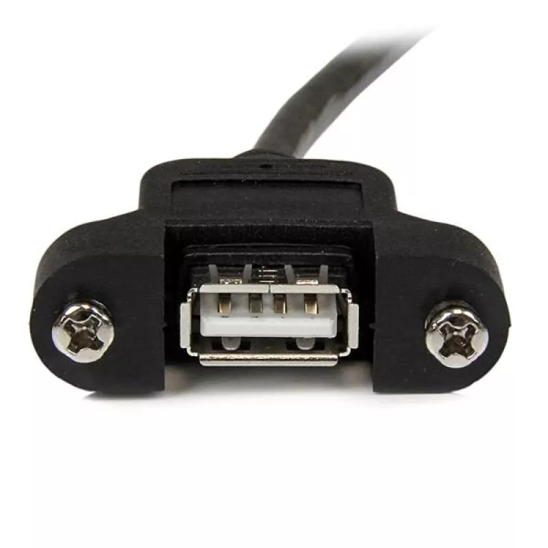 StarTech.com Cavo USB panel mount A ad A da 2 ft - F/M, 0.6 m, USB A, USB A, USB 2.0, maschio/femmina, nero