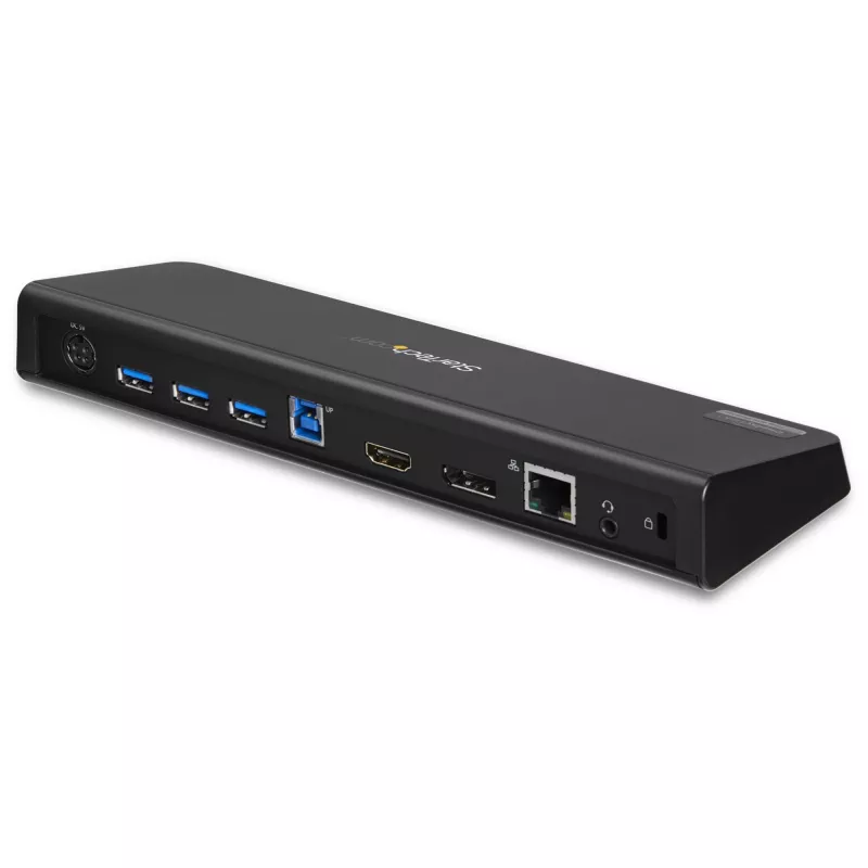 StarTech.com Docking station USB 3.0 dual-monitor con HDMI e DisplayPort 4K – USB 3.0 a 4x USB-A, Ethernet, HDMI e DP – Docking station universale per laptop USB Type-A per Mac e Windows