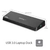 StarTech.com Docking station USB 3.0 dual-monitor con HDMI e DisplayPort 4K – USB 3.0 a 4x USB-A, Ethernet, HDMI e DP – Docking station universale per laptop USB Type-A per Mac e Windows
