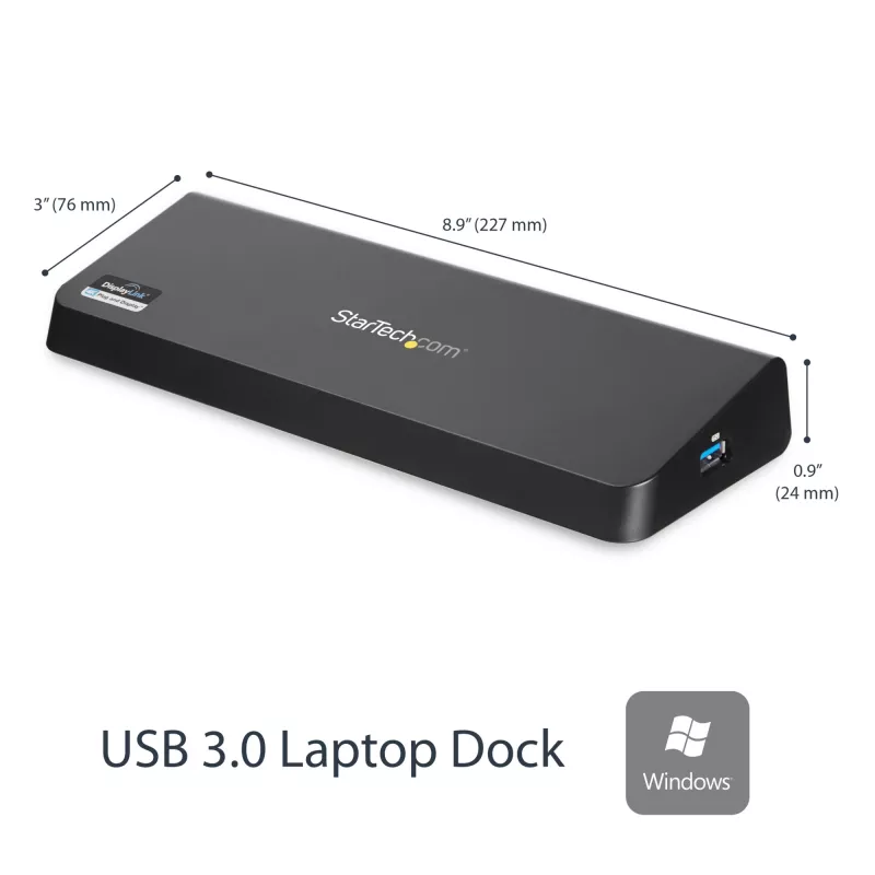 StarTech.com Docking station USB 3.0 dual-monitor con HDMI e DisplayPort 4K – USB 3.0 a 4x USB-A, Ethernet, HDMI e DP – Docking station universale per laptop USB Type-A per Mac e Windows