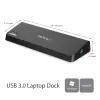 StarTech.com Docking station USB 3.0 dual-monitor con HDMI e DisplayPort 4K – USB 3.0 a 4x USB-A, Ethernet, HDMI e DP – Docking station universale per laptop USB Type-A per Mac e Windows