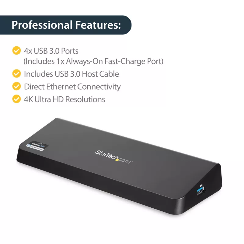 StarTech.com Docking station USB 3.0 dual-monitor con HDMI e DisplayPort 4K – USB 3.0 a 4x USB-A, Ethernet, HDMI e DP – Docking station universale per laptop USB Type-A per Mac e Windows