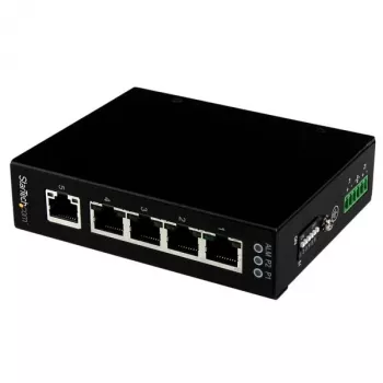 StarTech.com Switch Ethernet Gigabit industriale unmanaged a 5 porte – guida DIN / montaggio a parete