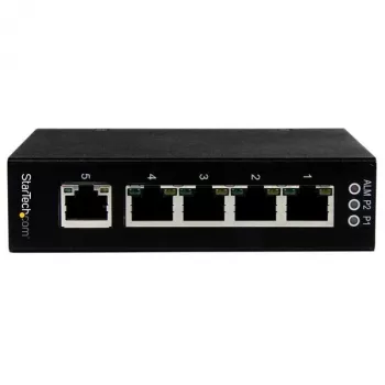 StarTech.com Switch Ethernet Gigabit industriale unmanaged a 5 porte – guida DIN / montaggio a parete