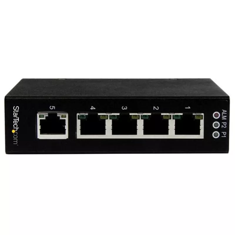 StarTech.com Switch Ethernet Gigabit industriale unmanaged a 5 porte – guida DIN / montaggio a parete
