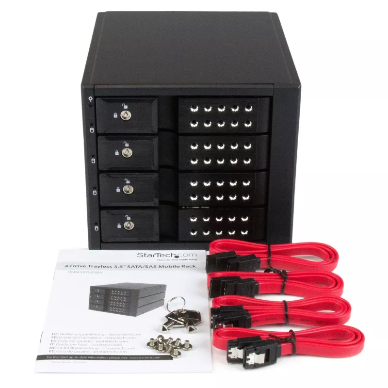 StarTech.com Backplane mobile trayless hot-swap in alluminio a 4 vani per SAS II/SATA III da 3,5