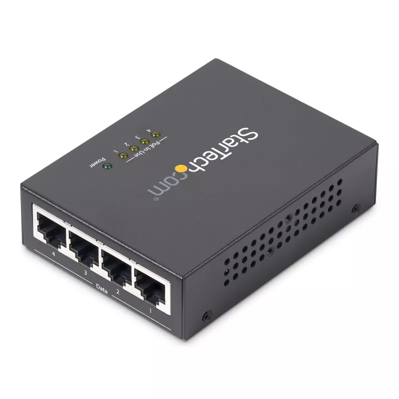 StarTech.com Midspan Gigabit a 4 porte – Iniettore PoE+ – 802.3at/af