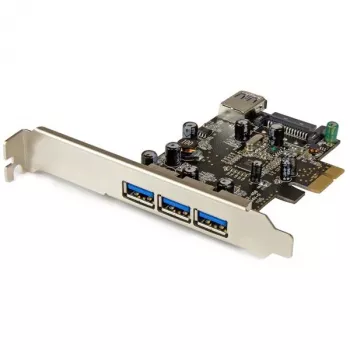 StarTech.com scheda PCI Express USB 3.0 a 4 porte, PCIe, USB 3.2 Gen 1 (3.1 Gen 1), full-height / low-profile, PCI 2.0, nero, acciaio inox, 3 m