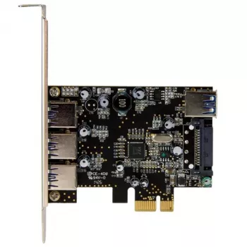 StarTech.com scheda PCI Express USB 3.0 a 4 porte, PCIe, USB 3.2 Gen 1 (3.1 Gen 1), full-height / low-profile, PCI 2.0, nero, acciaio inox, 3 m