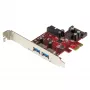 StarTech.com scheda PCI Express USB 3.0 a 4 porte – 2 esterne e 2 interne – alimentazione SATA – supporto UASP – 2 header interni (IDC) stile motherboard