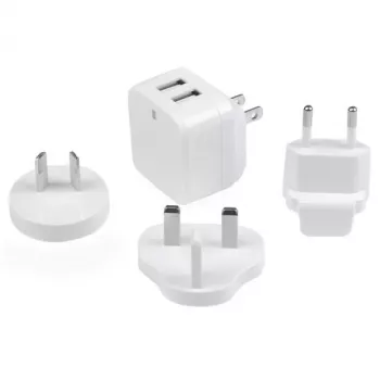 StarTech.com caricabatterie da parete USB a doppia porta – per viaggi internazionali – 17 W/3,4 A – bianco