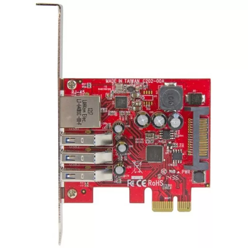 StarTech.com scheda PCI Express USB 3.0 a 3 porte + Gigabit Ethernet