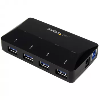 StarTech.com Hub USB 3.0 a 4 porte con porta di ricarica dedicata - 1 porta da 2,4A~Hub USB 3.0 a 4 porte (5Gbps) con porta di ricarica dedicata - 1 porta da 2,4A