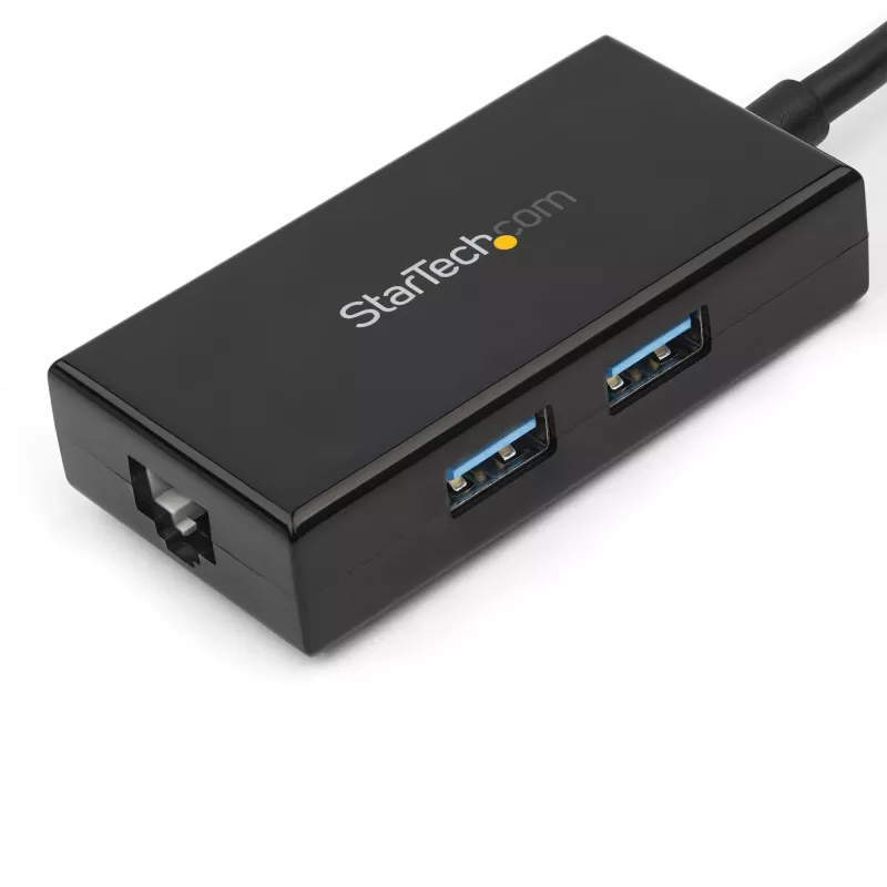 StarTech.com Adattatore USB-Ethernet, convertitore LAN USB 3.0 a 10/100/1000 Gigabit Ethernet per laptop, cavo fisso da 11,8 inch/30 cm, adattatore USB-RJ45, adattatore NIC, adattatore di rete USB