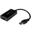 StarTech.com Adattatore USB-Ethernet, convertitore LAN USB 3.0 a 10/100/1000 Gigabit Ethernet per laptop, cavo fisso da 11,8 inch/30 cm, adattatore USB-RJ45, adattatore NIC, adattatore di rete USB