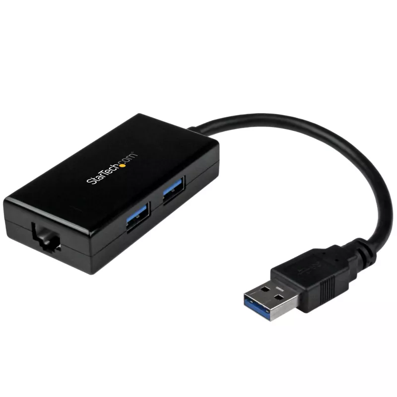 StarTech.com Adattatore USB-Ethernet, convertitore LAN USB 3.0 a 10/100/1000 Gigabit Ethernet per laptop, cavo fisso da 11,8 inch/30 cm, adattatore USB-RJ45, adattatore NIC, adattatore di rete USB